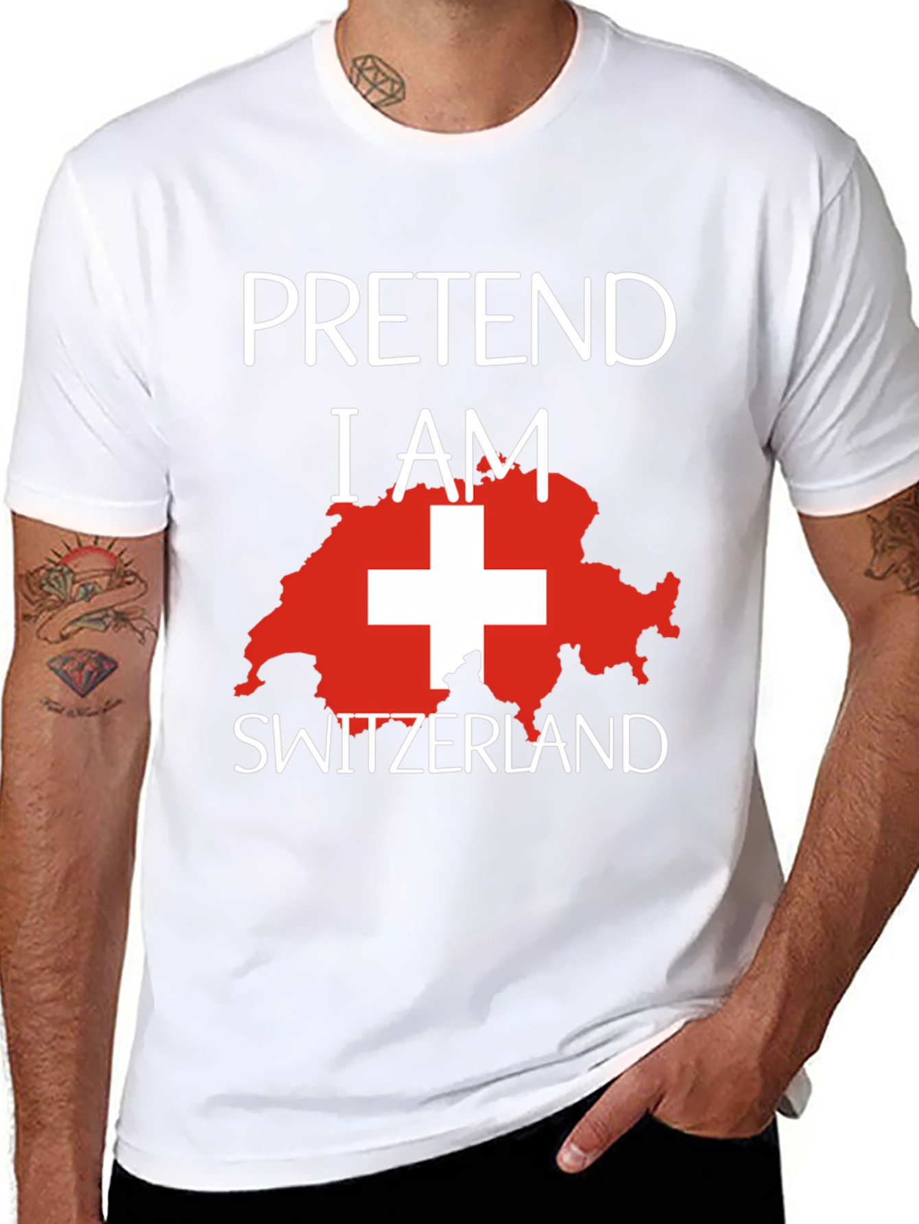 Pretend I Am Switzerland Funny Novelty T-Shirt