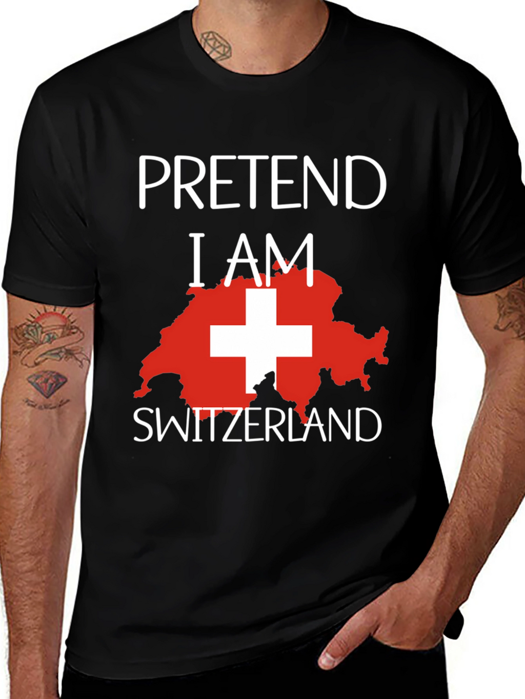 Pretend I Am Switzerland Funny Novelty T-Shirt
