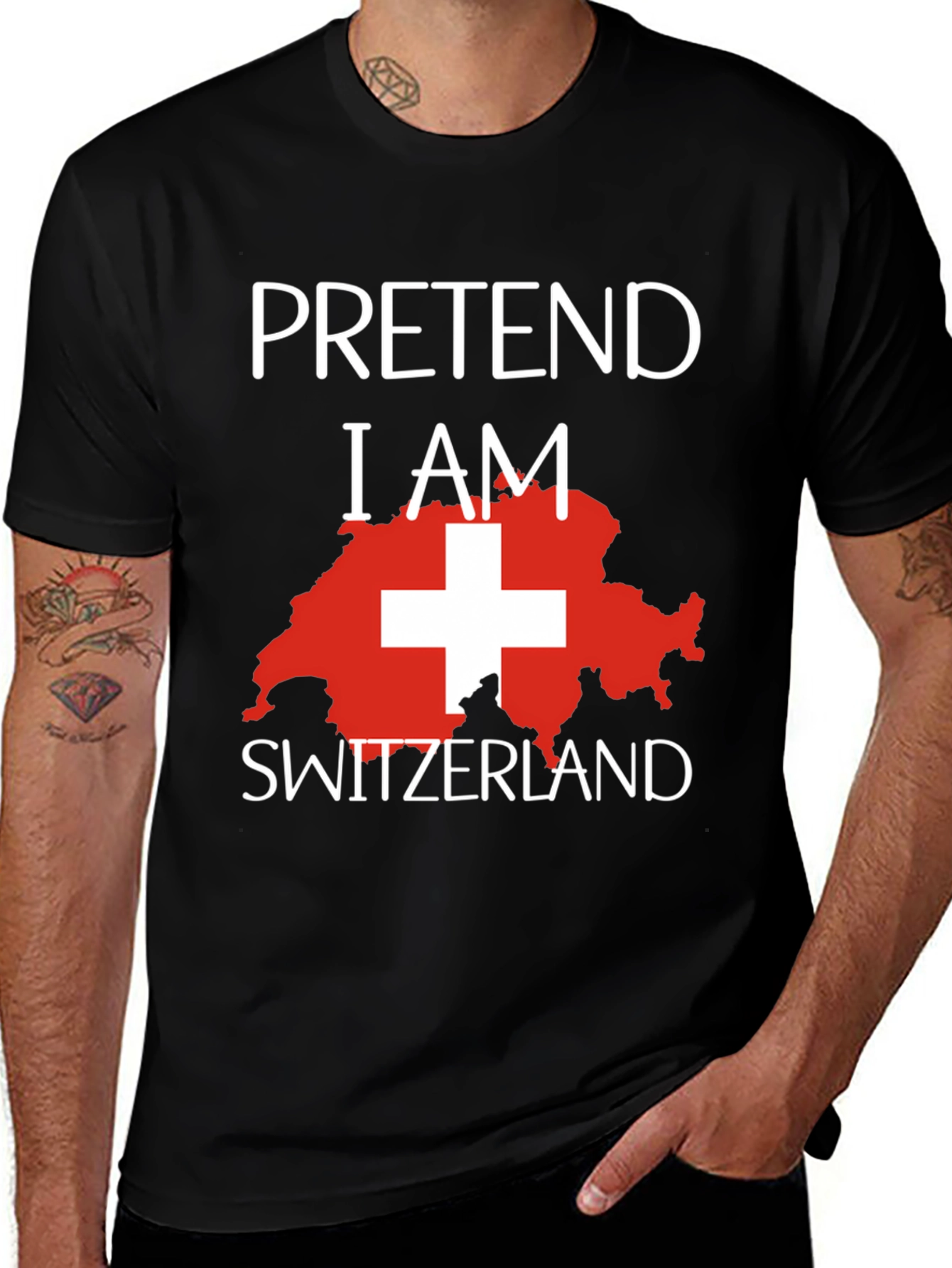 Pretend I Am Switzerland Funny Novelty T-Shirt