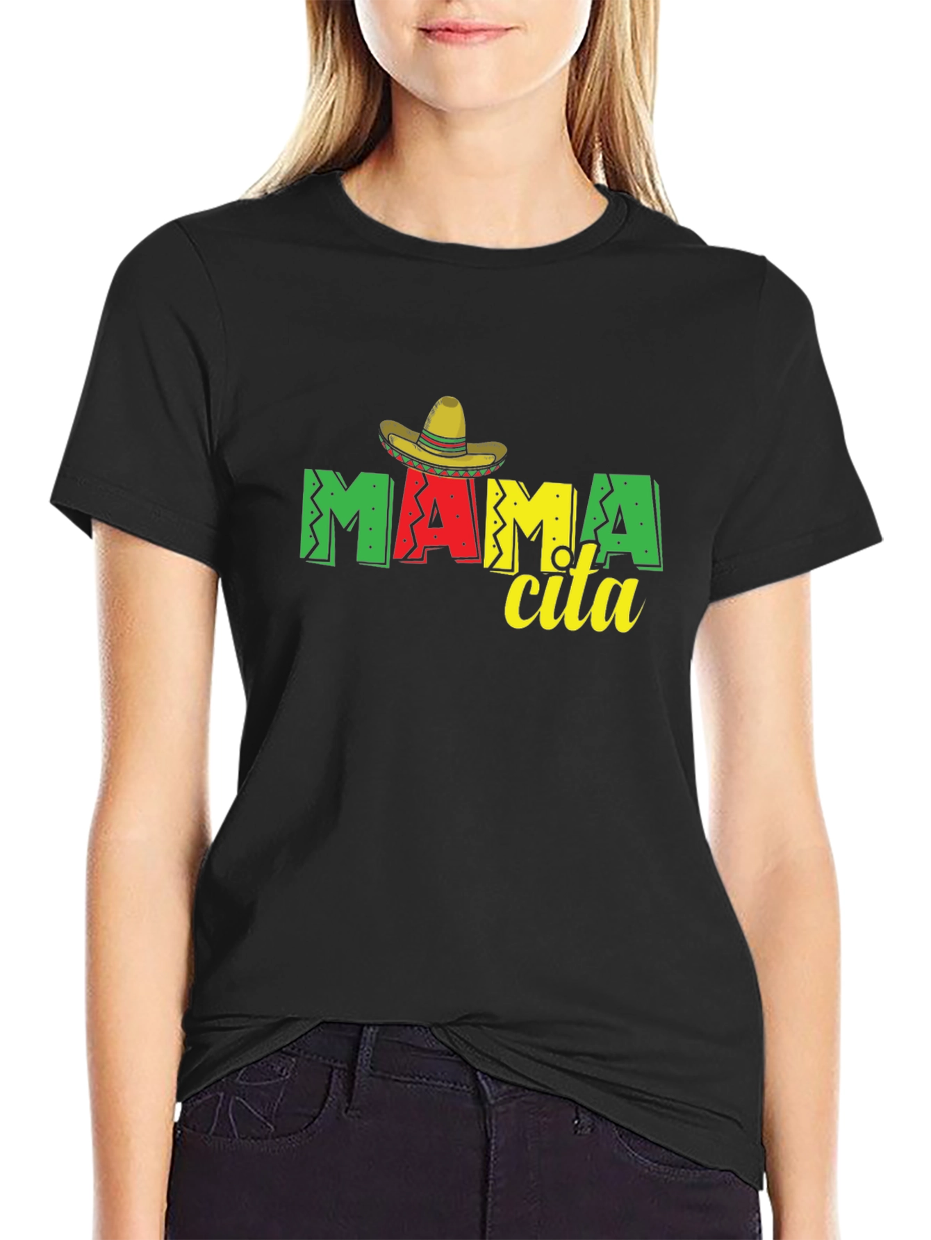 Mamcita T-Shirt Sombrero Black Tee