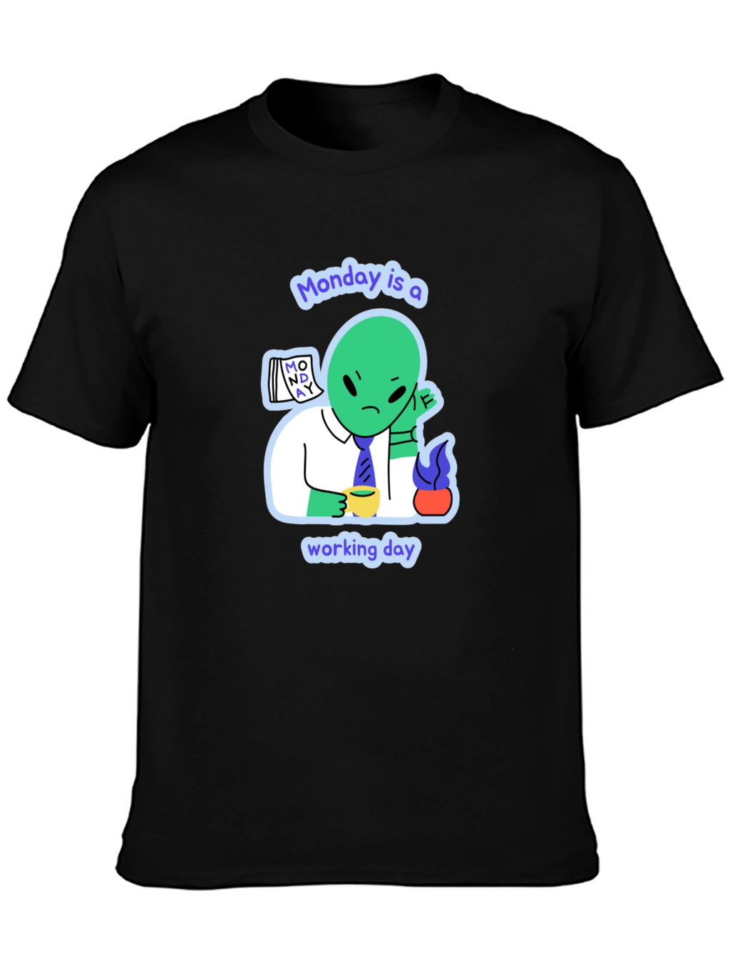 Monday Alien Graphic Tee - Mens Black T-Shirt