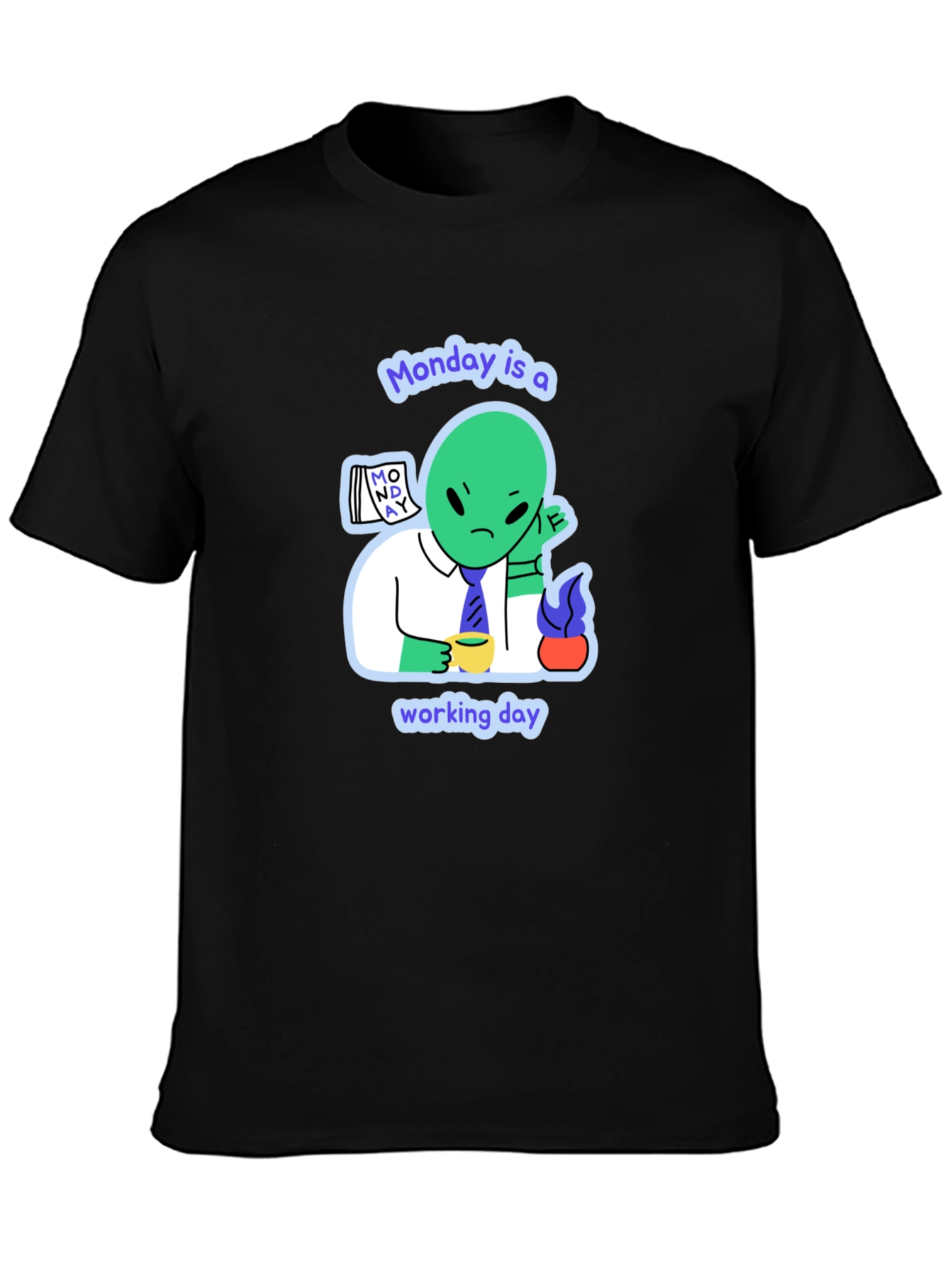 Monday Alien Graphic Tee - Mens Black T-Shirt