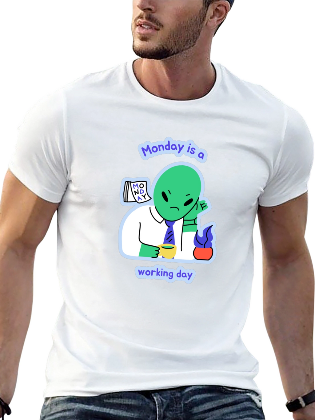 Monday Alien Graphic Tee - Mens Black T-Shirt