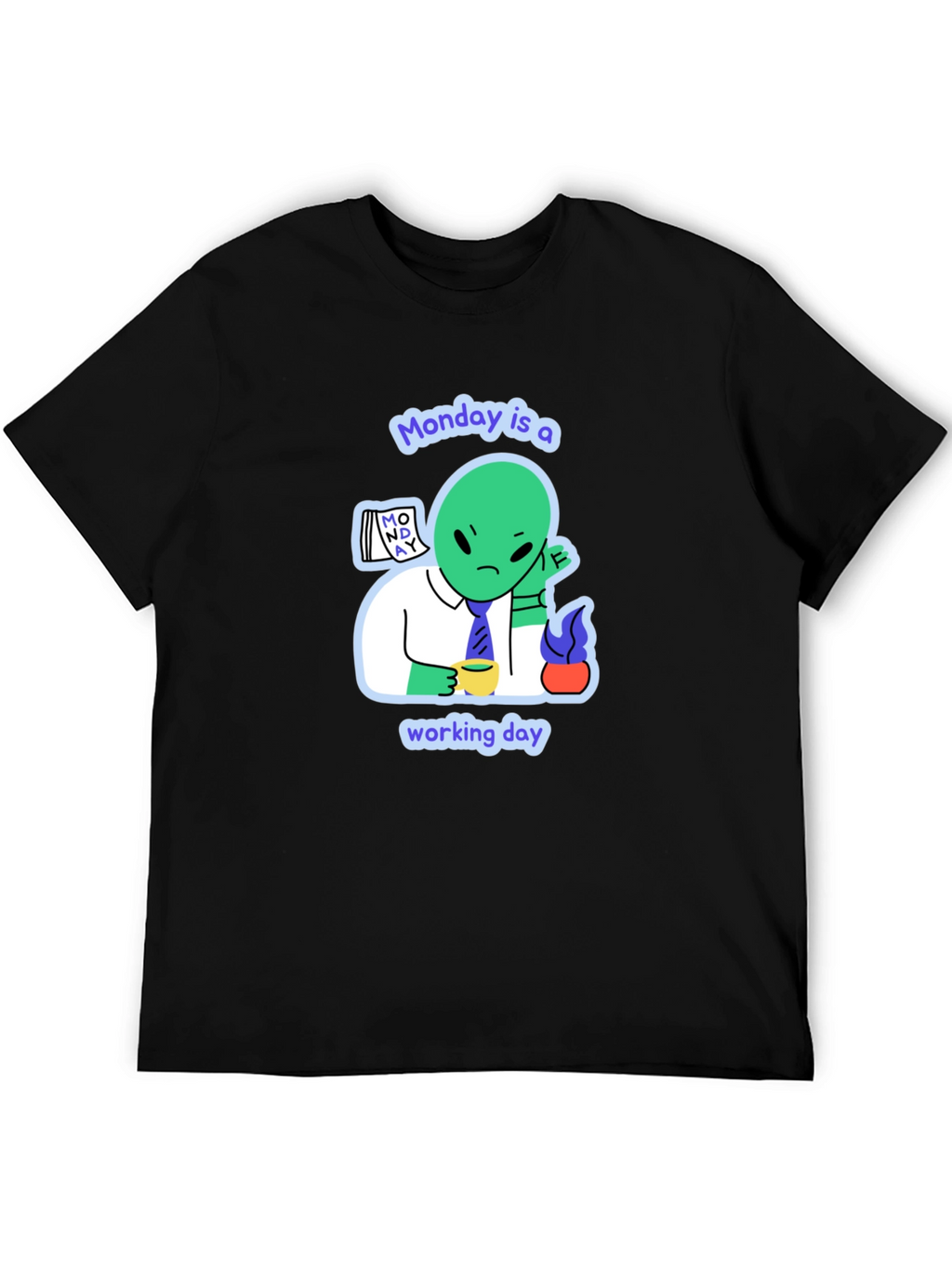 Monday Alien Graphic Tee - Mens Black T-Shirt