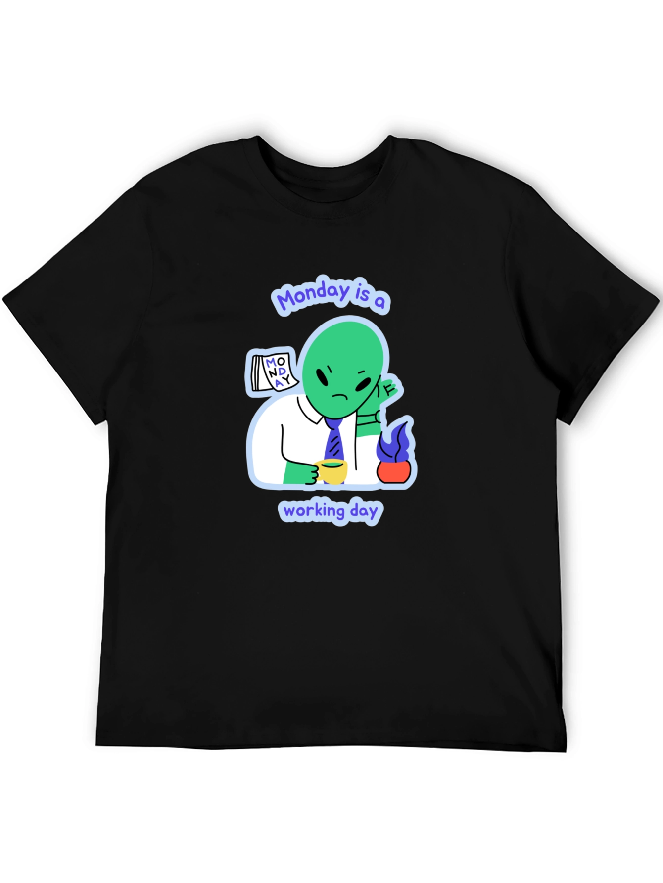 Monday Alien Graphic Tee - Mens Black T-Shirt