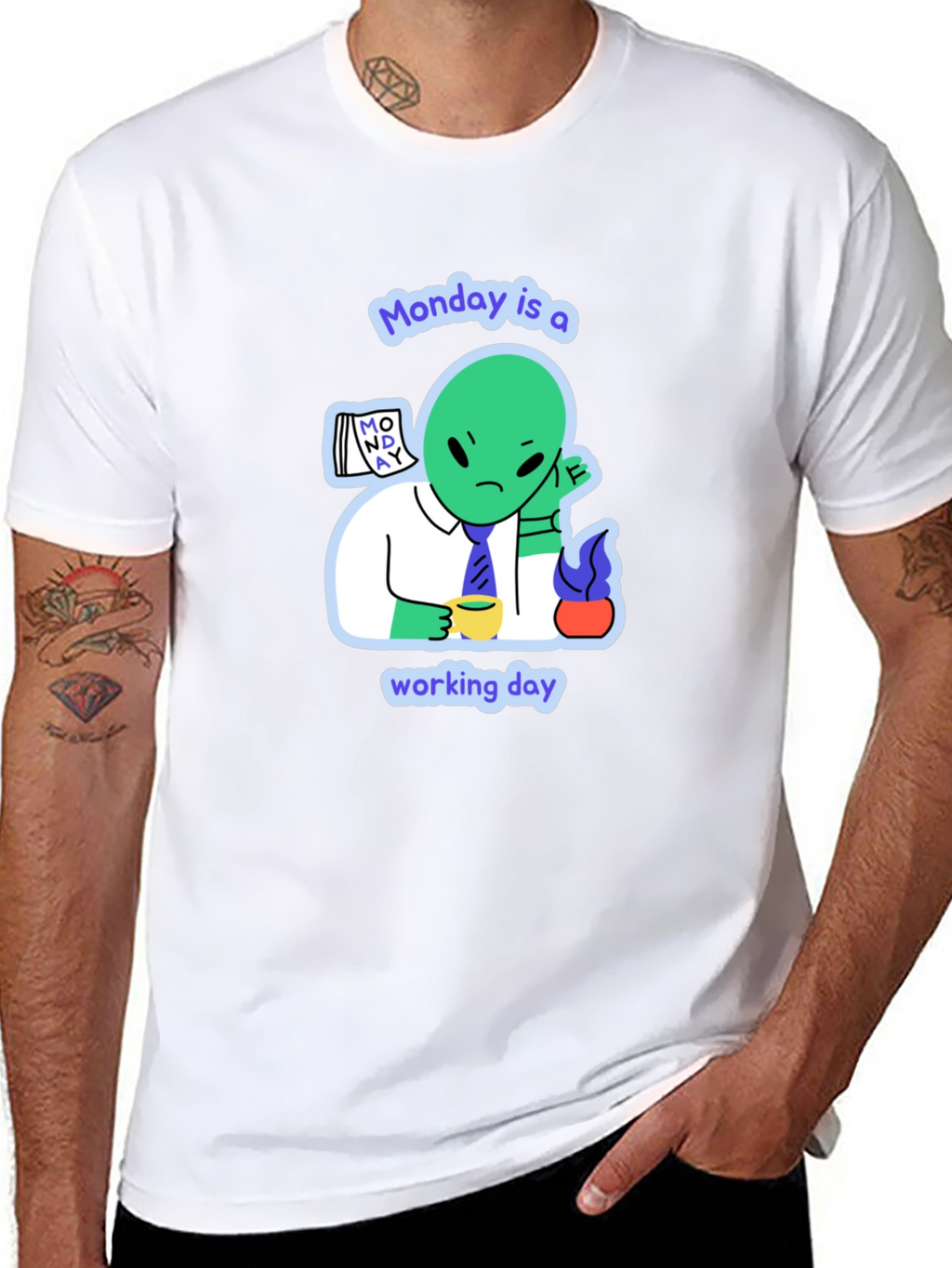 Monday Alien Graphic Tee - Mens Black T-Shirt