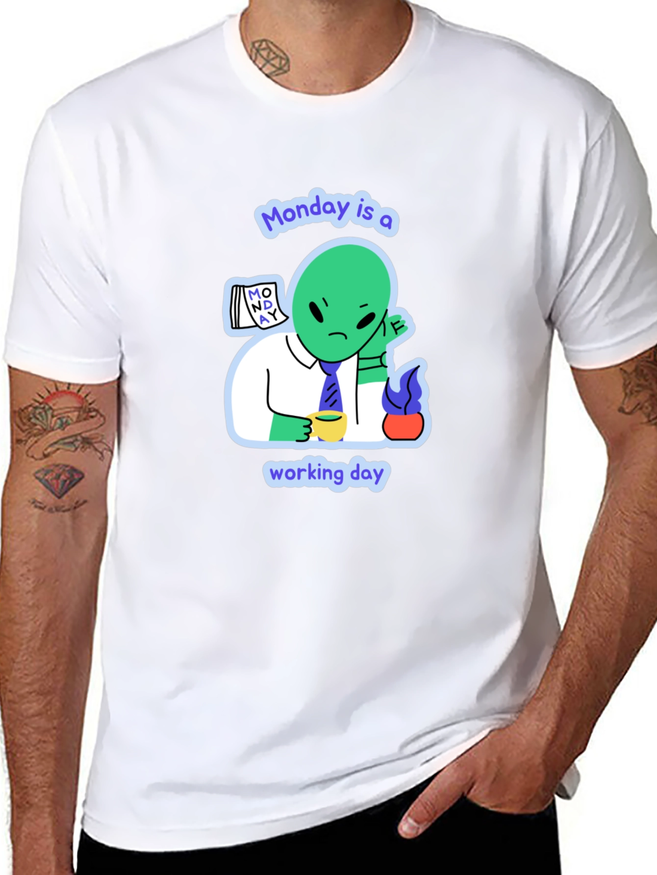 Monday Alien Graphic Tee - Mens Black T-Shirt