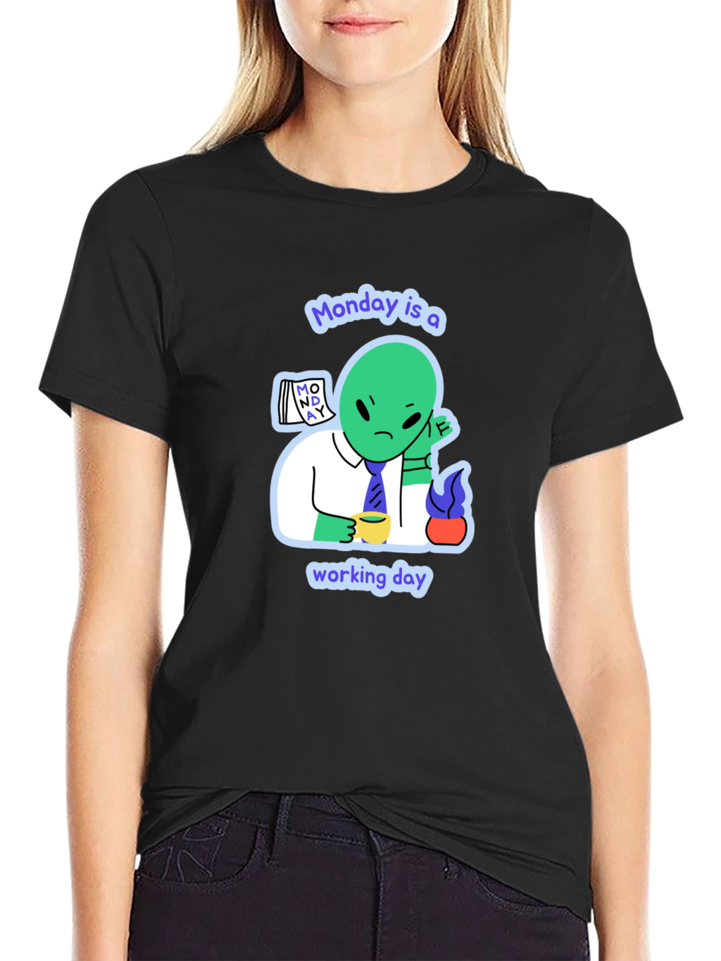 Monday Alien Graphic Tee - Mens Black T-Shirt