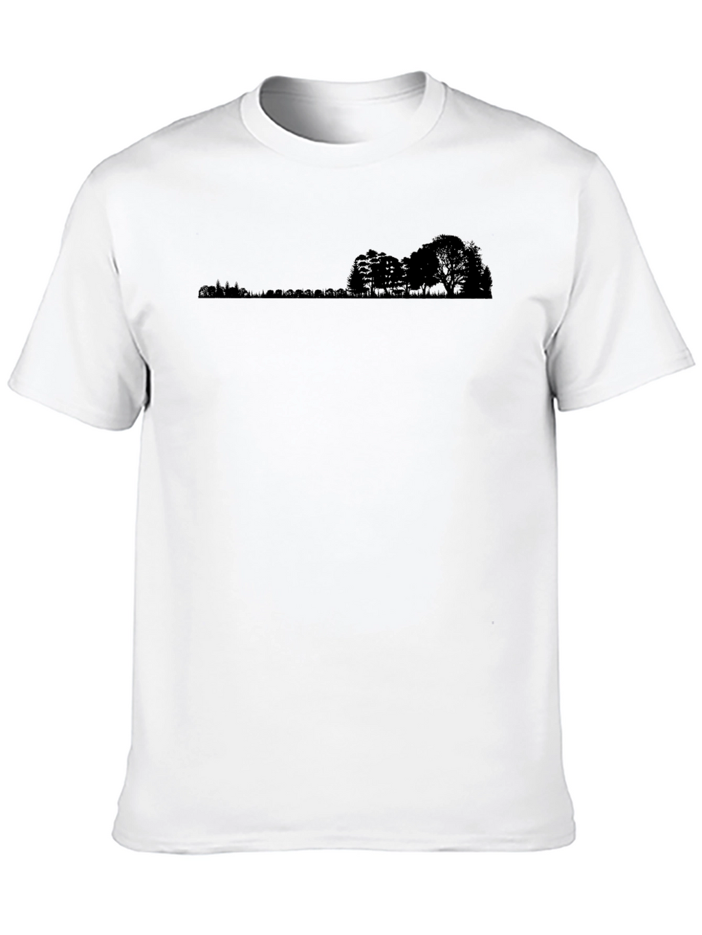 Black Tee with Landscape Silhouette Design