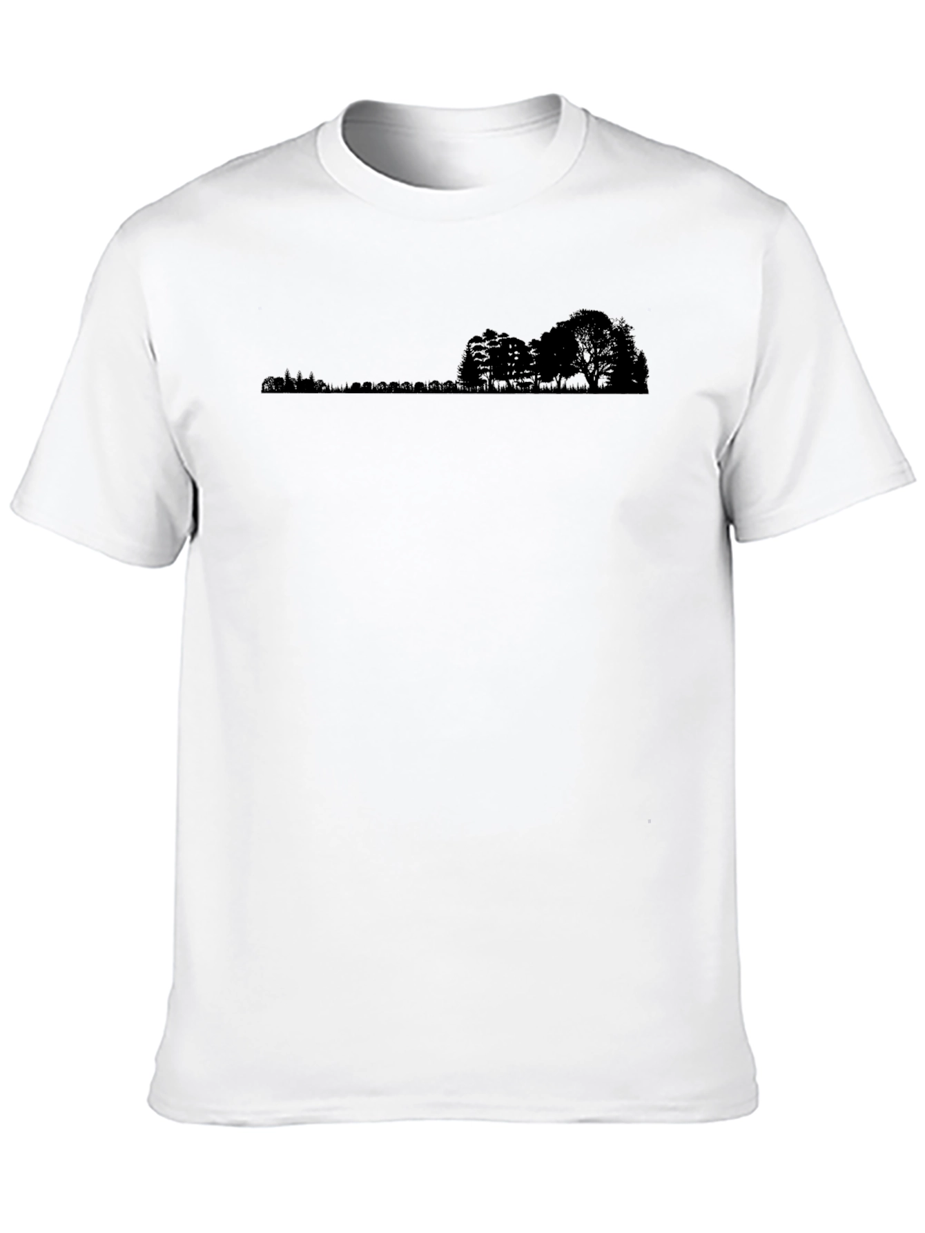 Black Tee with Landscape Silhouette Design