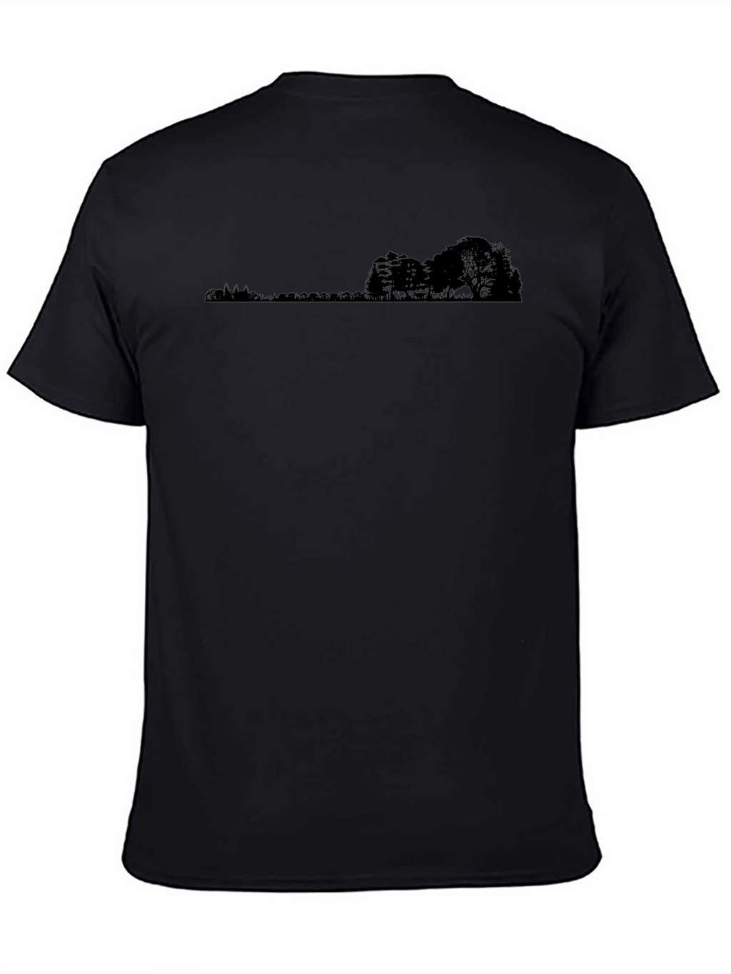 Black Tee with Landscape Silhouette Design