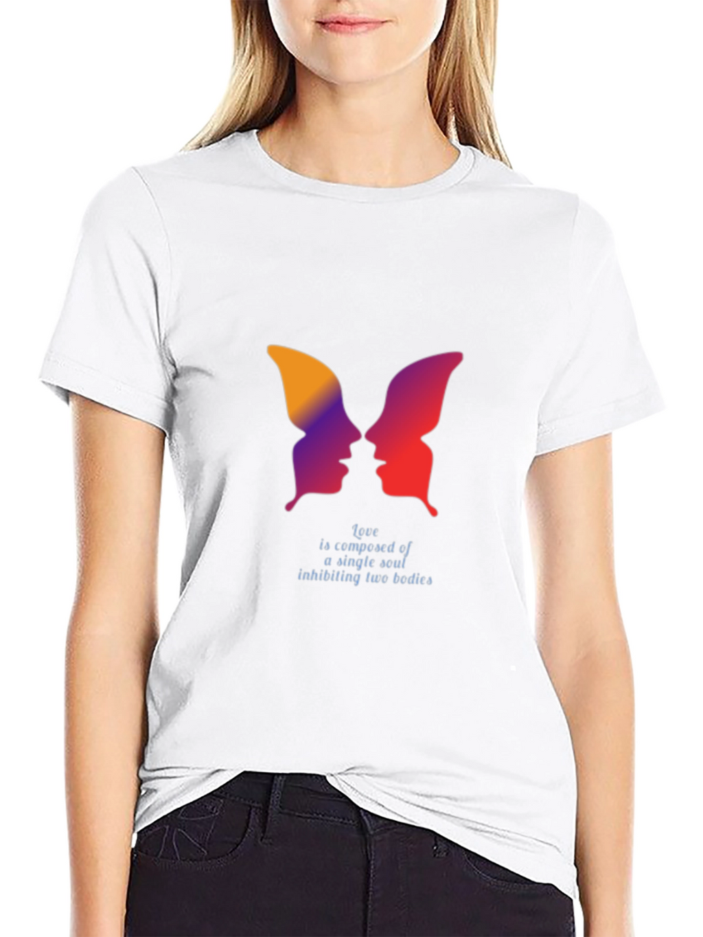 Abstract Butterfly Faces T-Shirt - Love Soul Design