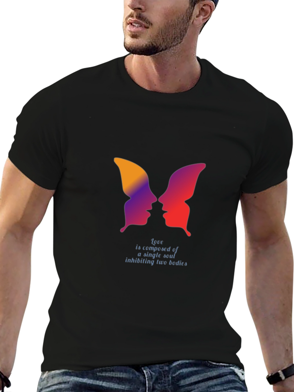 Abstract Butterfly Faces T-Shirt - Love Soul Design