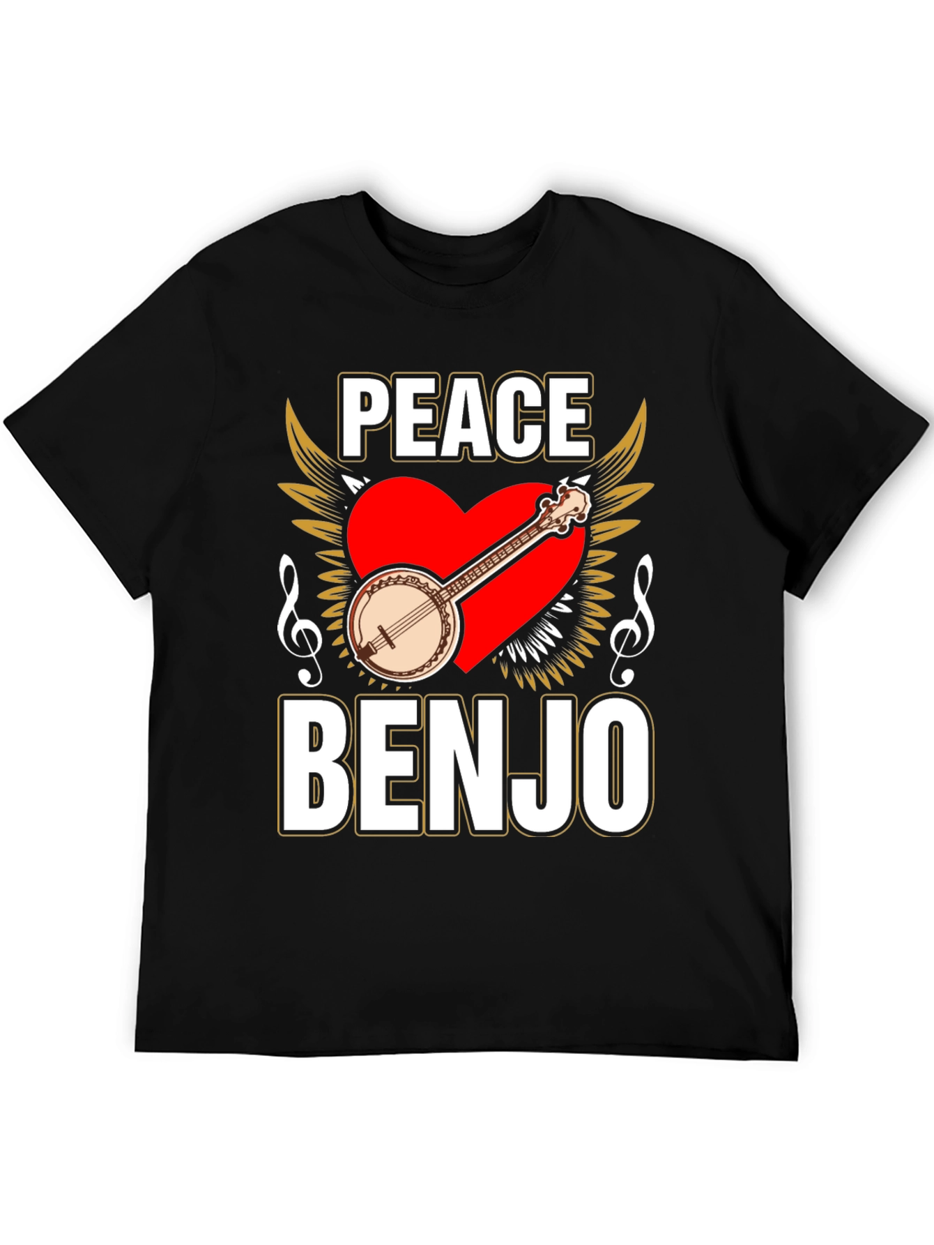 Peace Banjo T-Shirt - Musical Instrument Tee