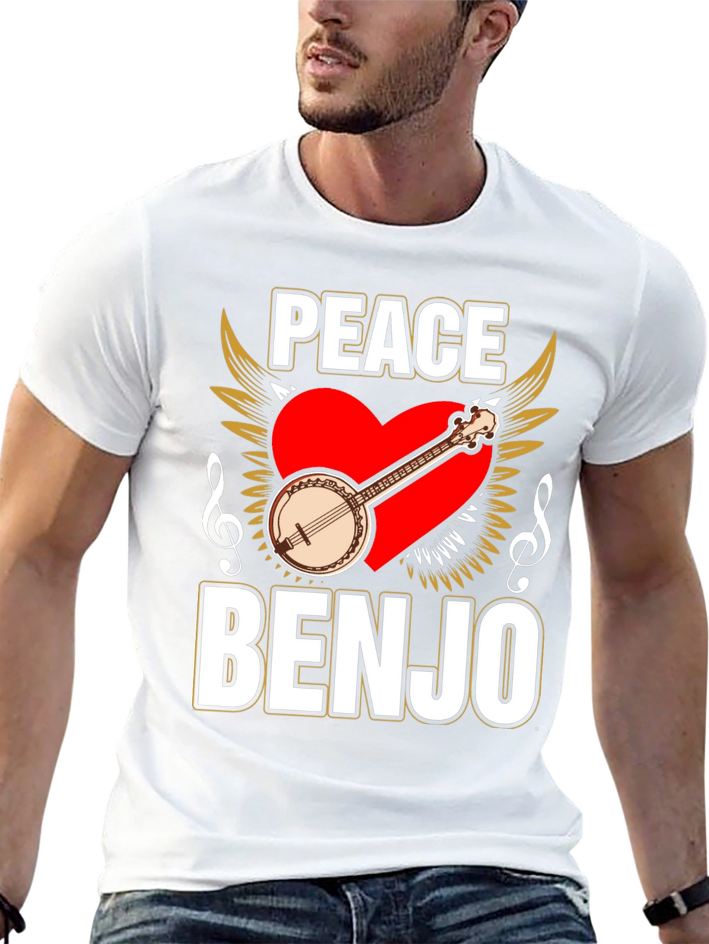 Peace Banjo T-Shirt - Musical Instrument Tee