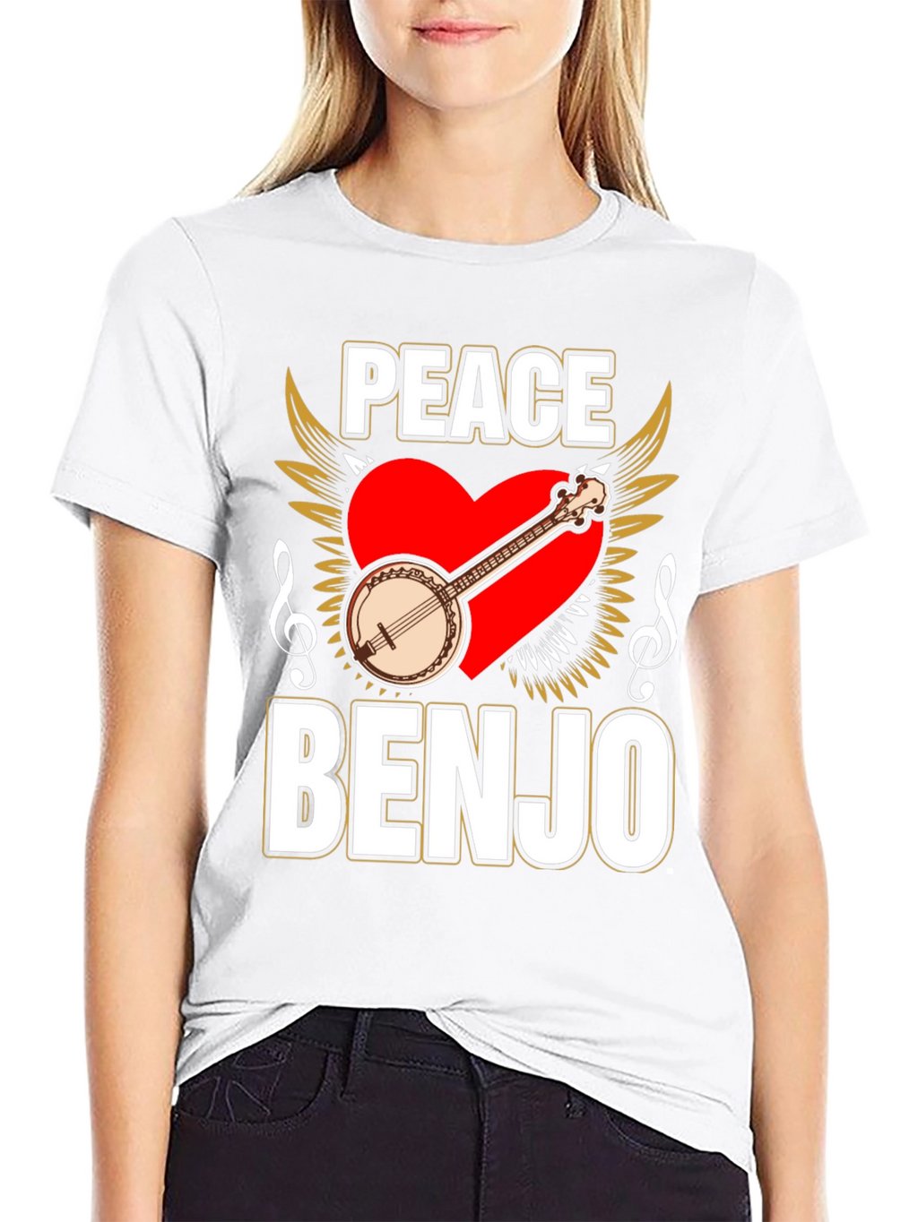 Peace Banjo T-Shirt - Musical Instrument Tee