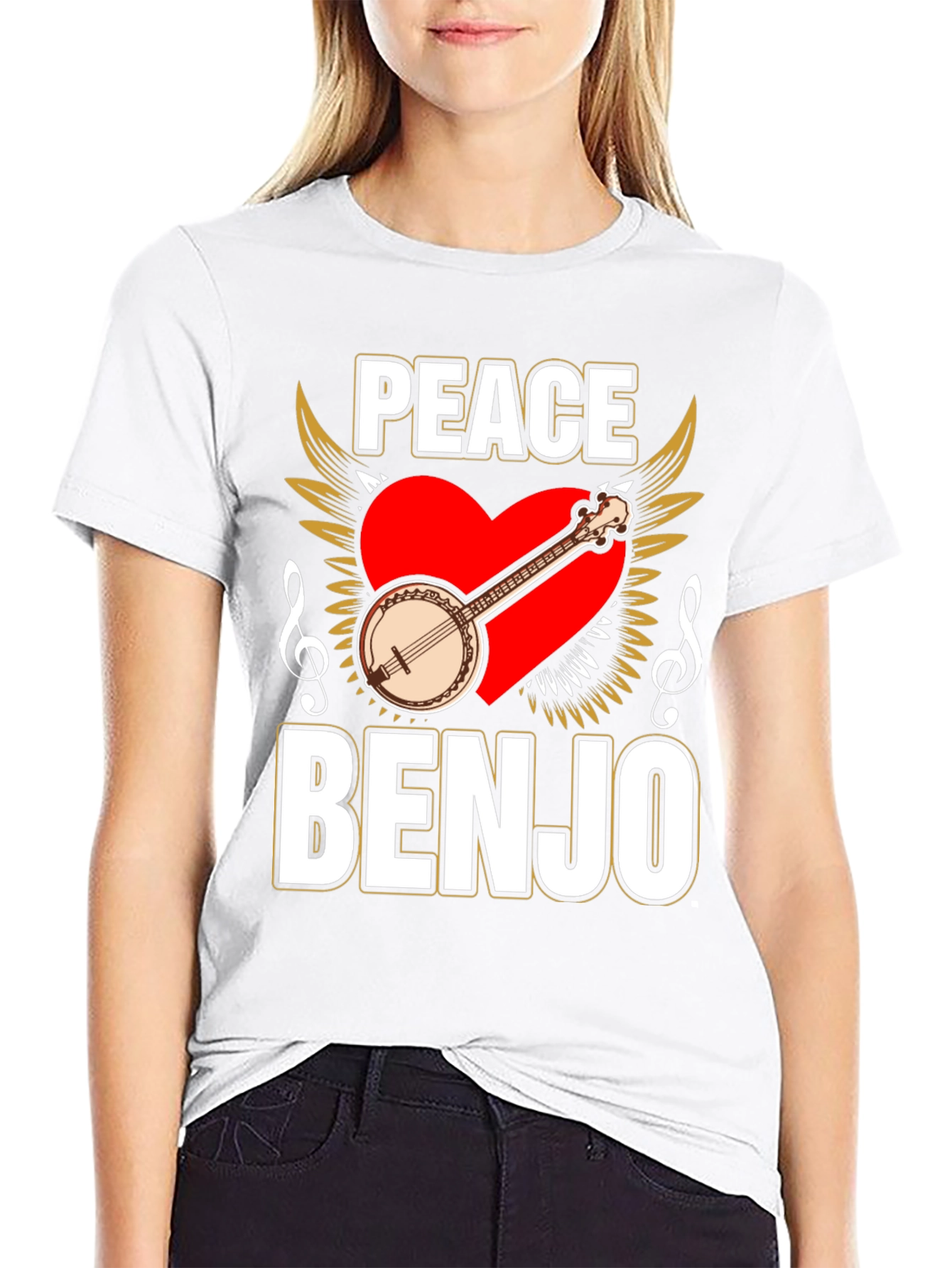 Peace Banjo T-Shirt - Musical Instrument Tee