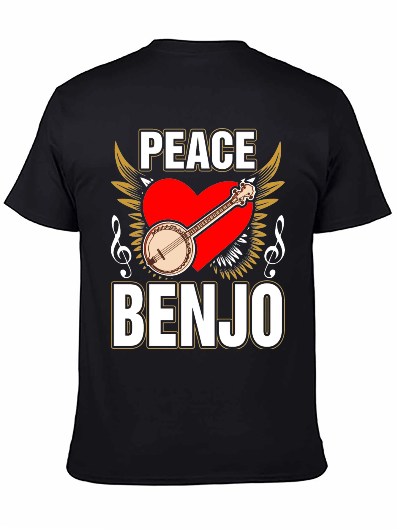 Peace Banjo T-Shirt - Musical Instrument Tee