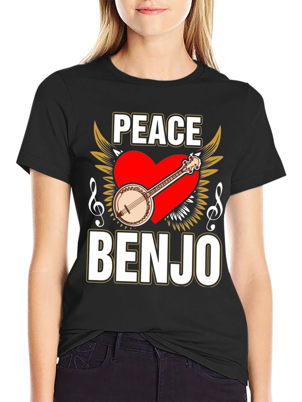 Peace Banjo T-Shirt - Musical Instrument Tee