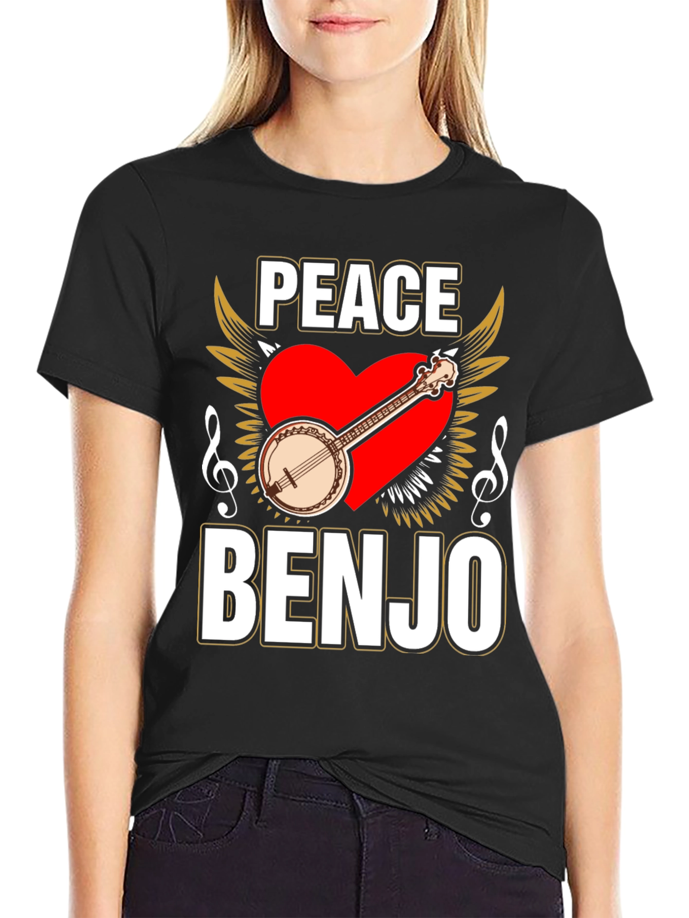 Peace Banjo T-Shirt - Musical Instrument Tee