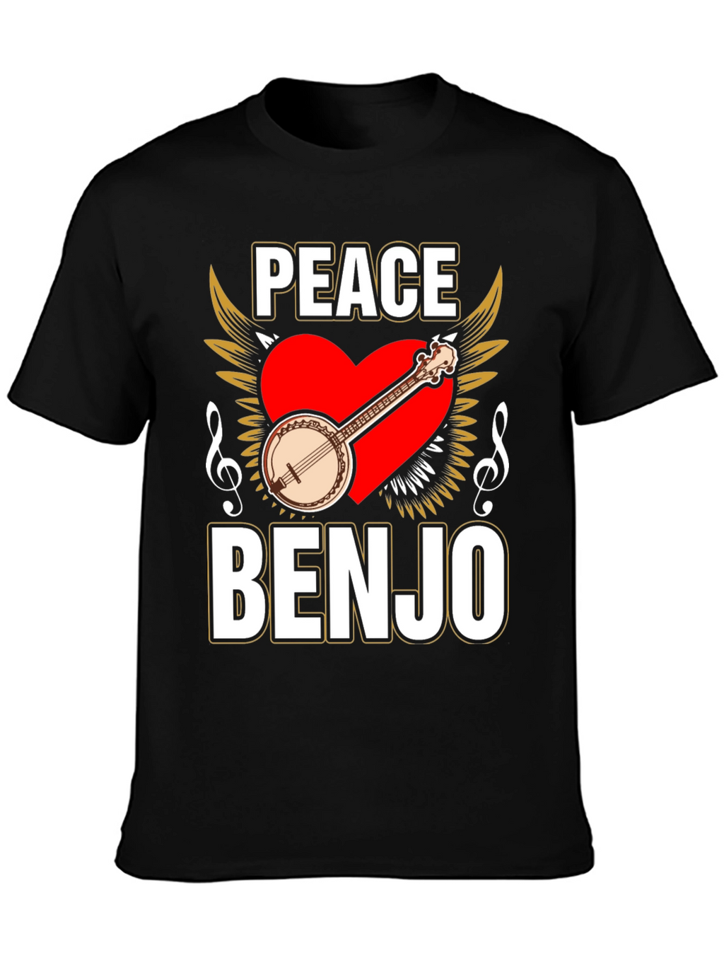 Peace Banjo T-Shirt - Musical Instrument Tee