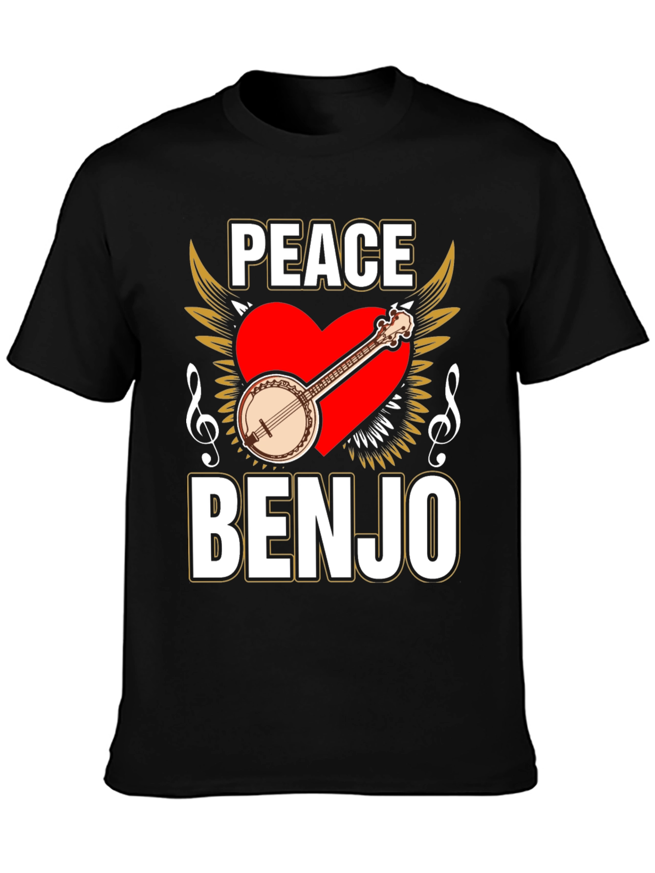 Peace Banjo T-Shirt - Musical Instrument Tee