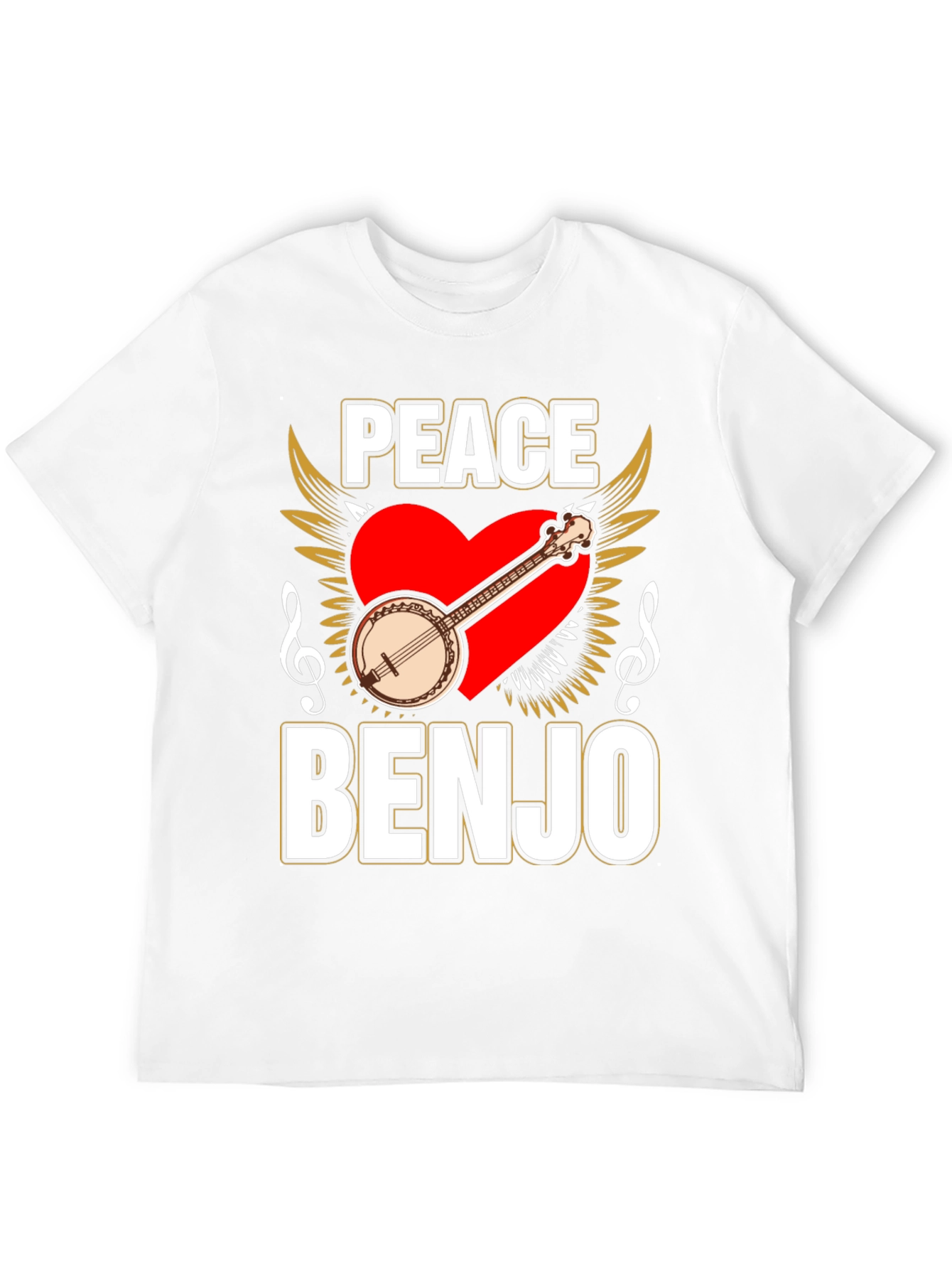 Peace Banjo T-Shirt - Musical Instrument Tee