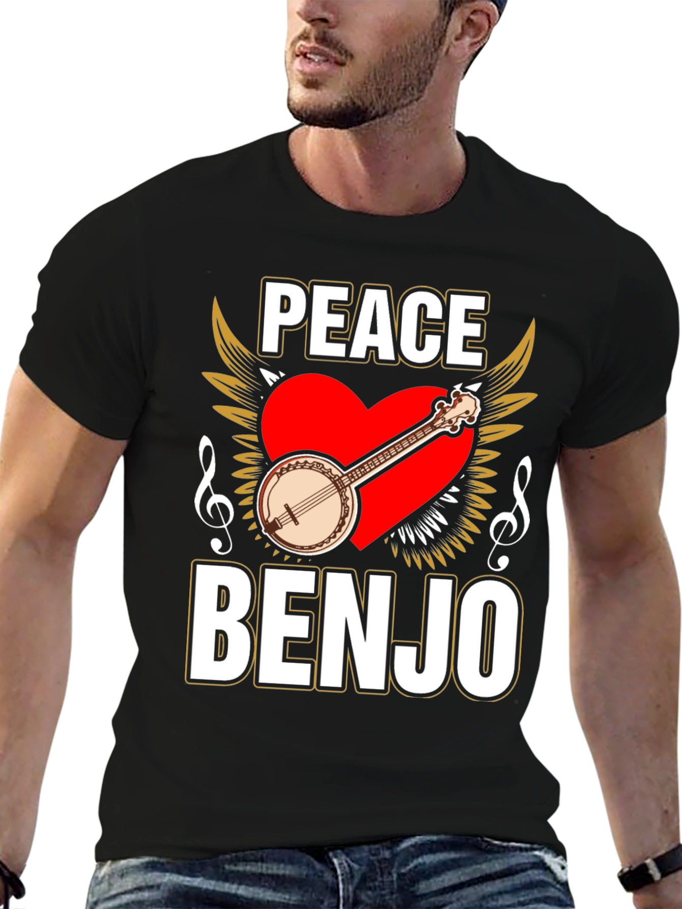 Peace Banjo T-Shirt - Musical Instrument Tee