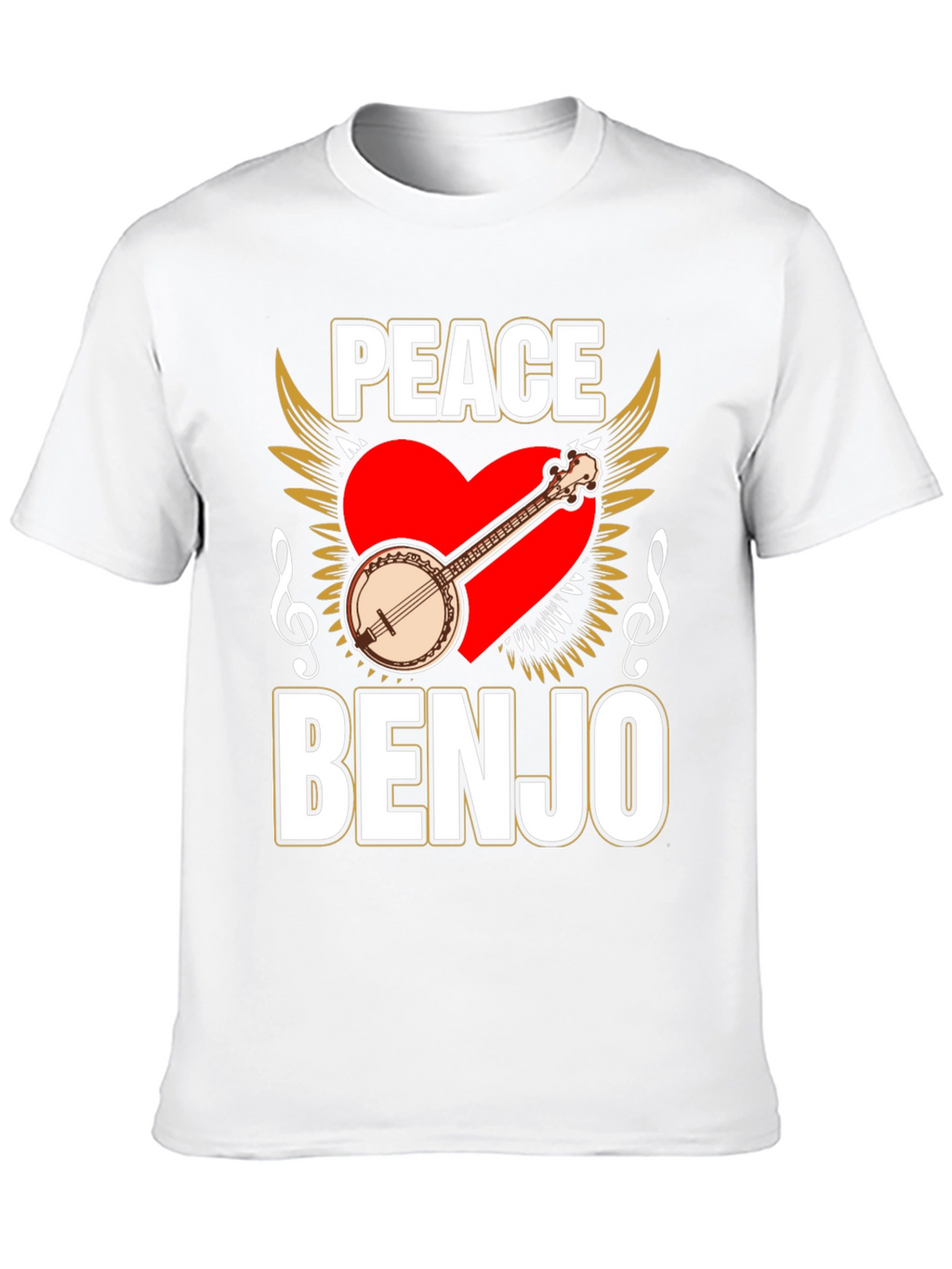 Peace Banjo T-Shirt - Musical Instrument Tee