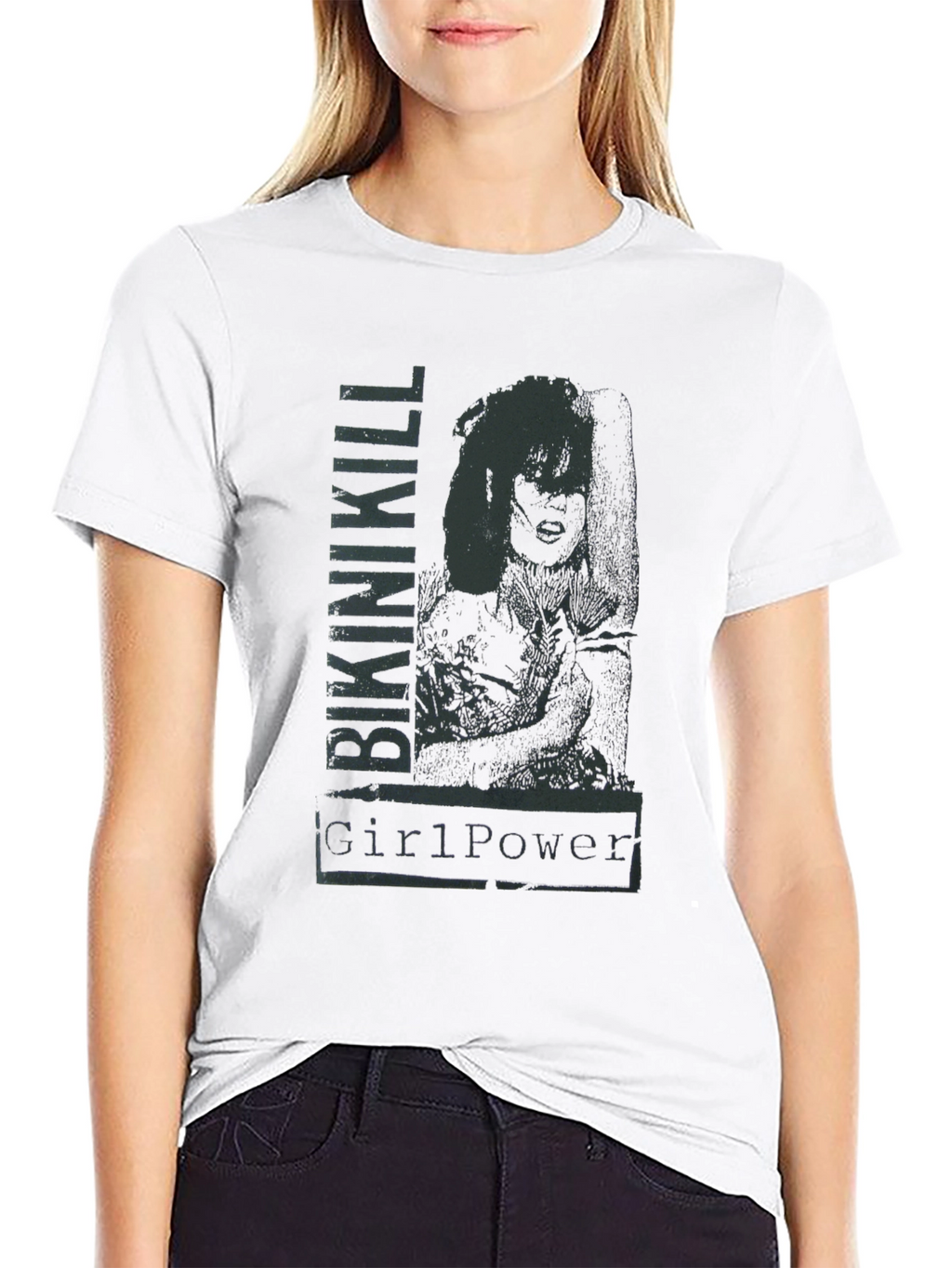 Bikini Kill Girl Power Graphic Tee - Black
