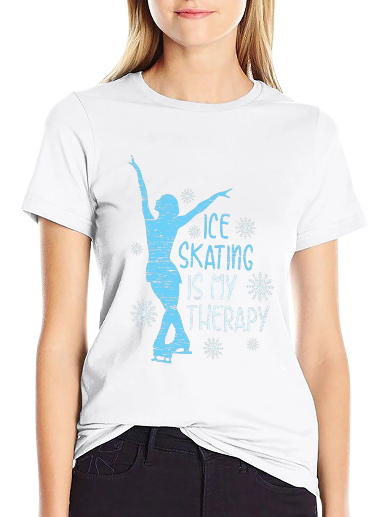 Ice Skating Therapy Graphic T-Shirt