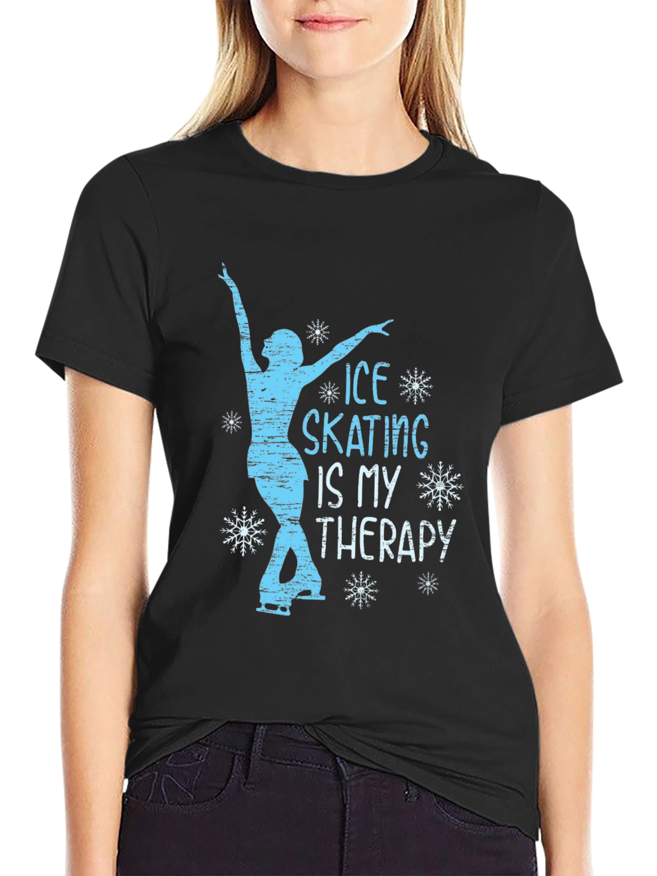 Ice Skating Therapy Graphic T-Shirt