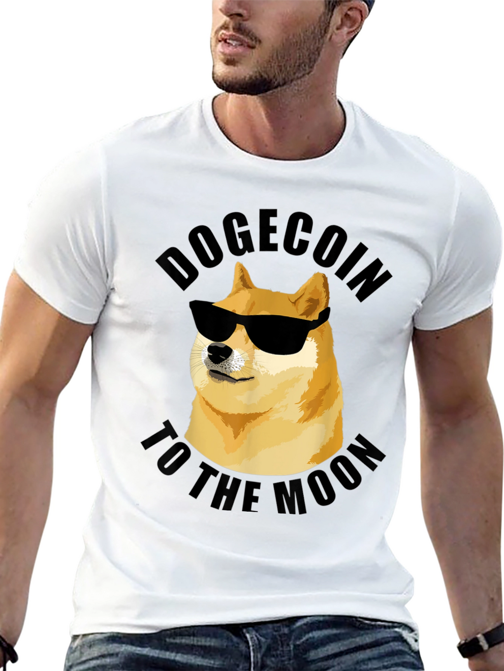 Dogecoin To The Moon Black T-Shirt