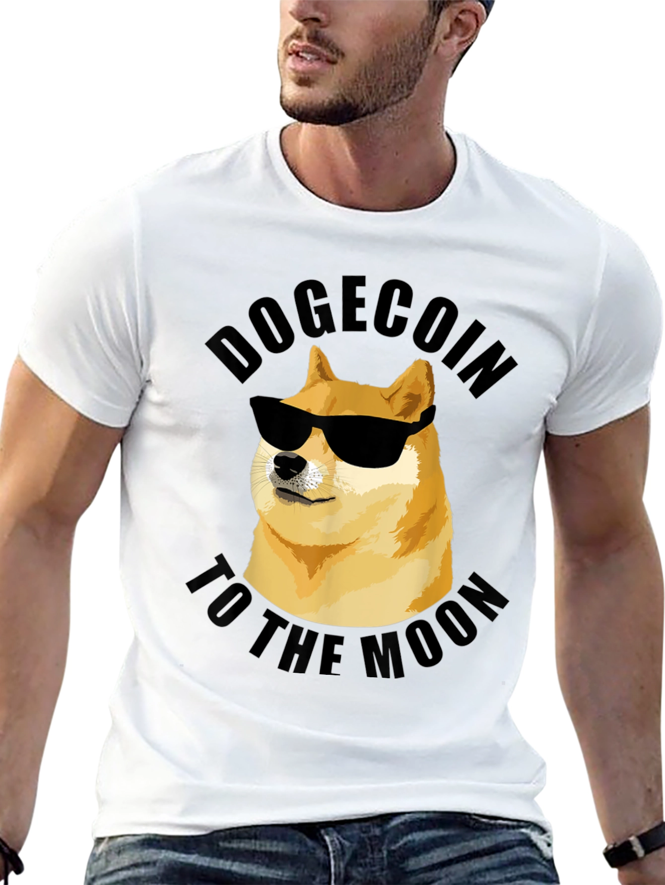 Dogecoin To The Moon Black T-Shirt