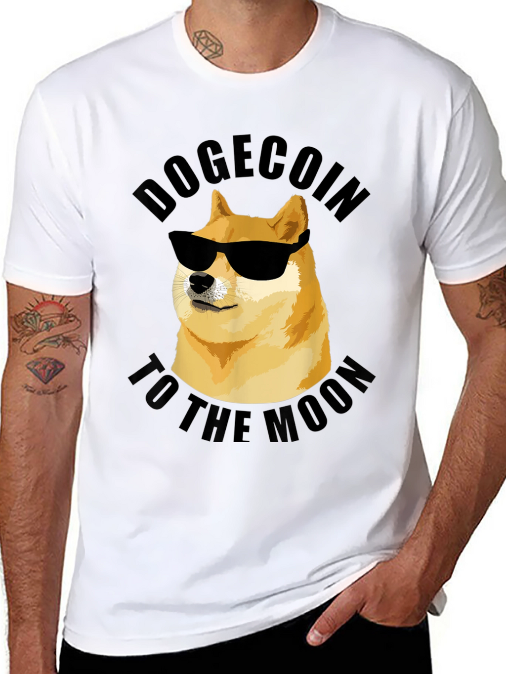 Dogecoin To The Moon Black T-Shirt