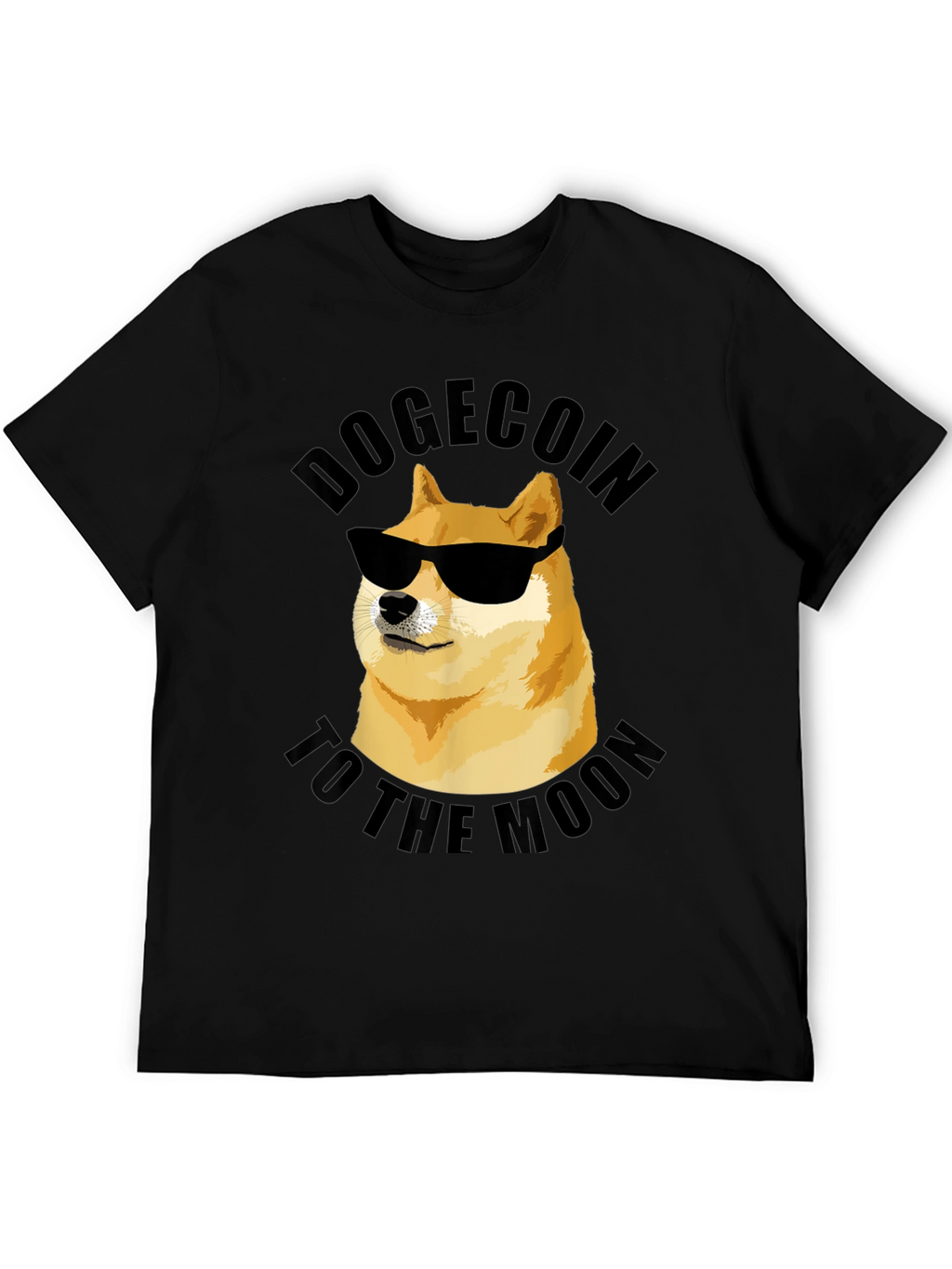 Dogecoin To The Moon Black T-Shirt