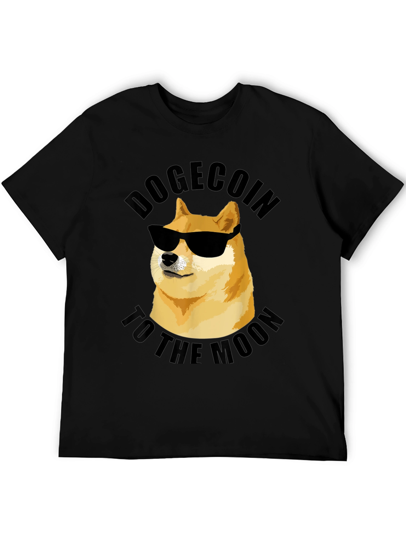 Dogecoin To The Moon Black T-Shirt