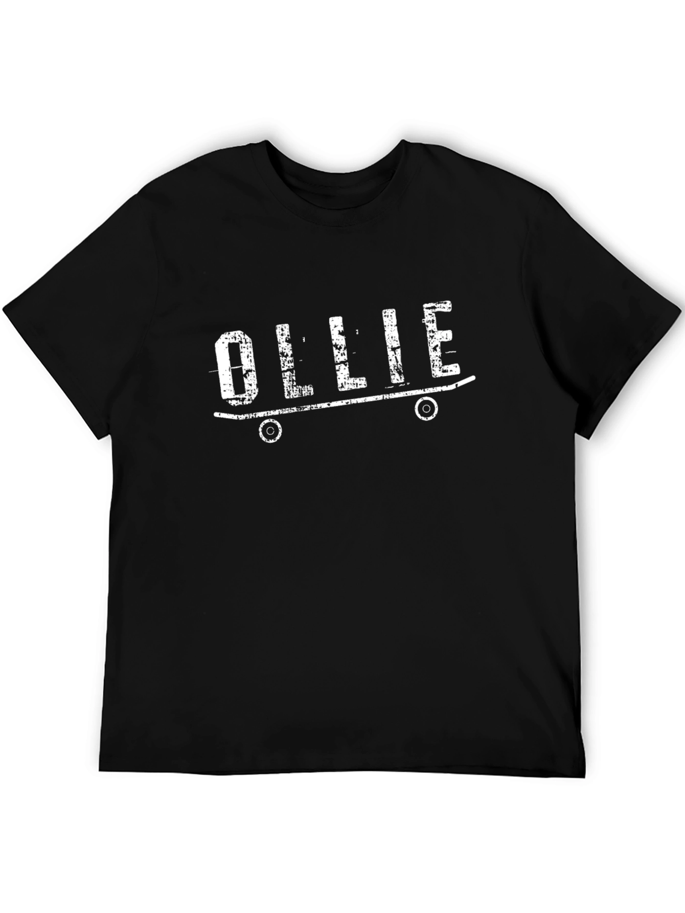 Ollie Skateboard Graphic Tee - Black Cotton T-Shirt