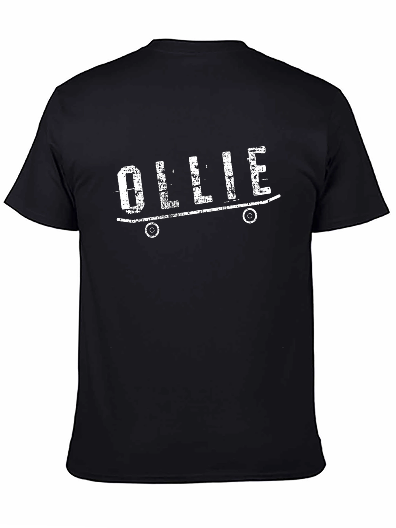 Ollie Skateboard Graphic Tee - Black Cotton T-Shirt