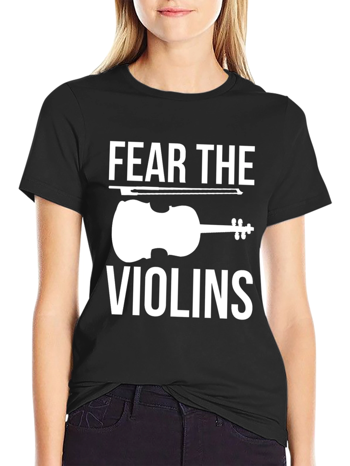 Fear The Violins Black Graphic Tee