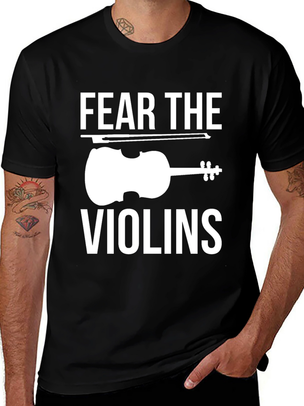 Fear The Violins Black Graphic Tee