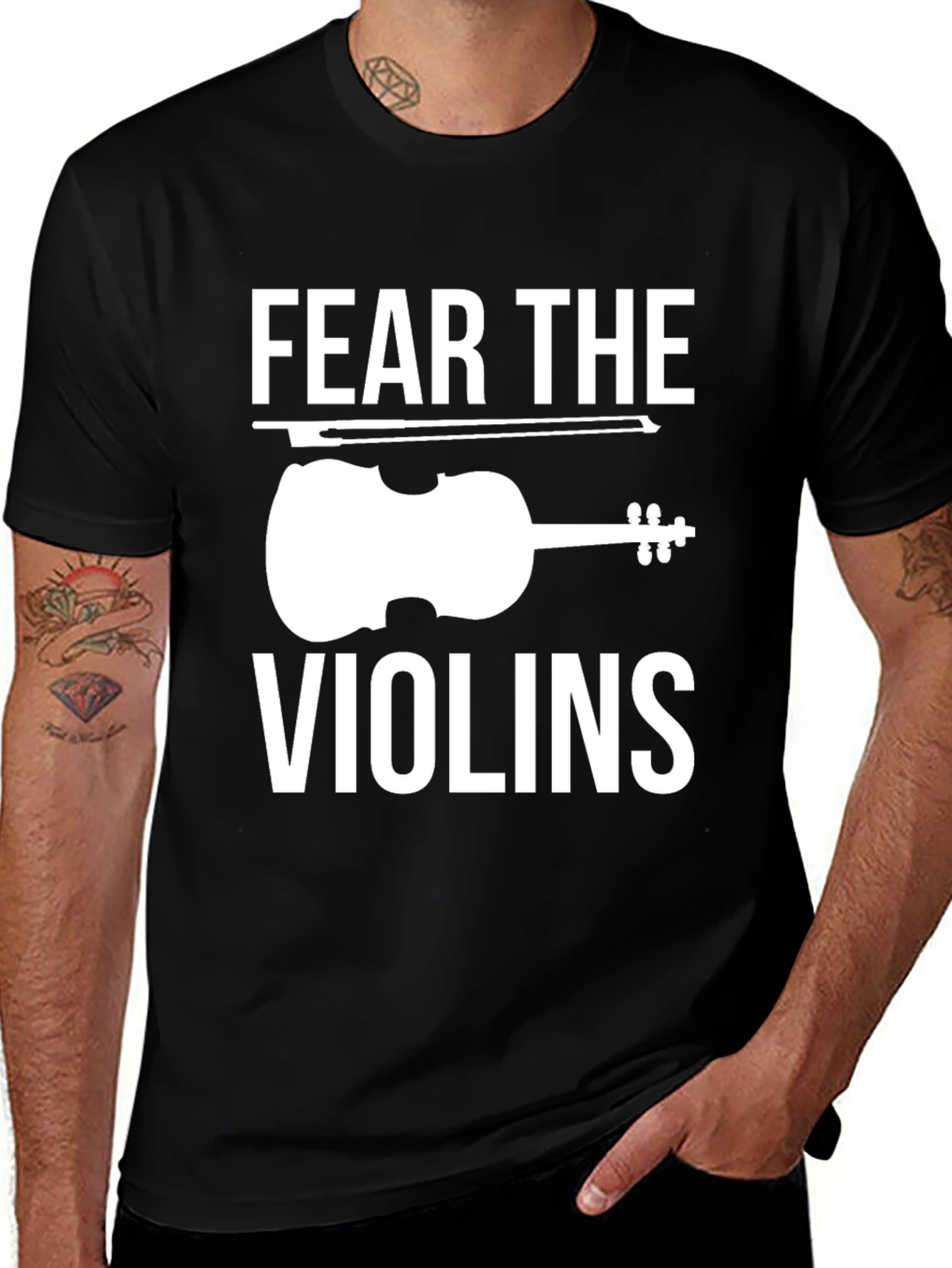 Fear The Violins Black Graphic Tee