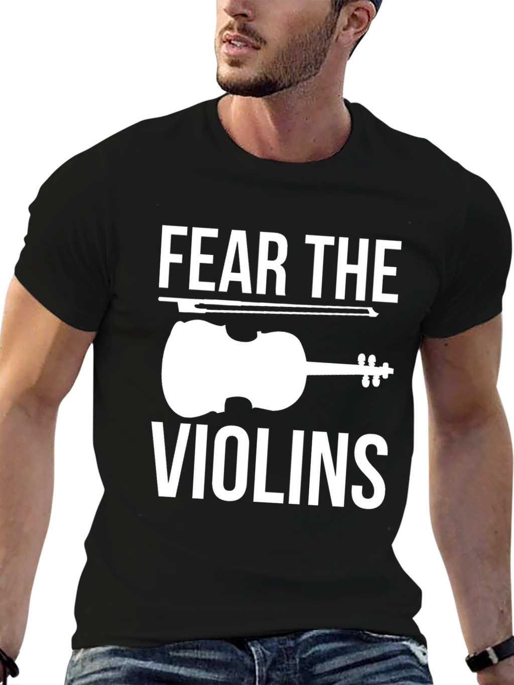 Fear The Violins Black Graphic Tee