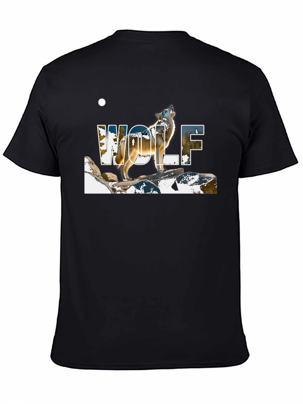 Wolf Graphic Print Black T-Shirt