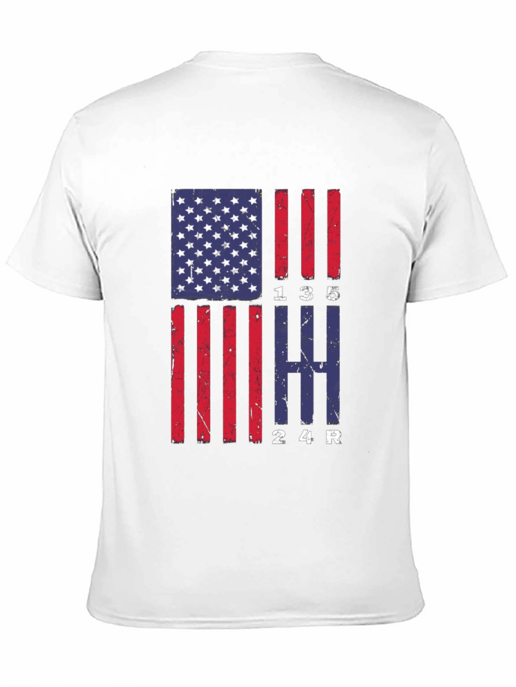 American Flag Manual Gear Shift Pattern T-Shirt