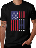 American Flag Manual Gear Shift Pattern T-Shirt
