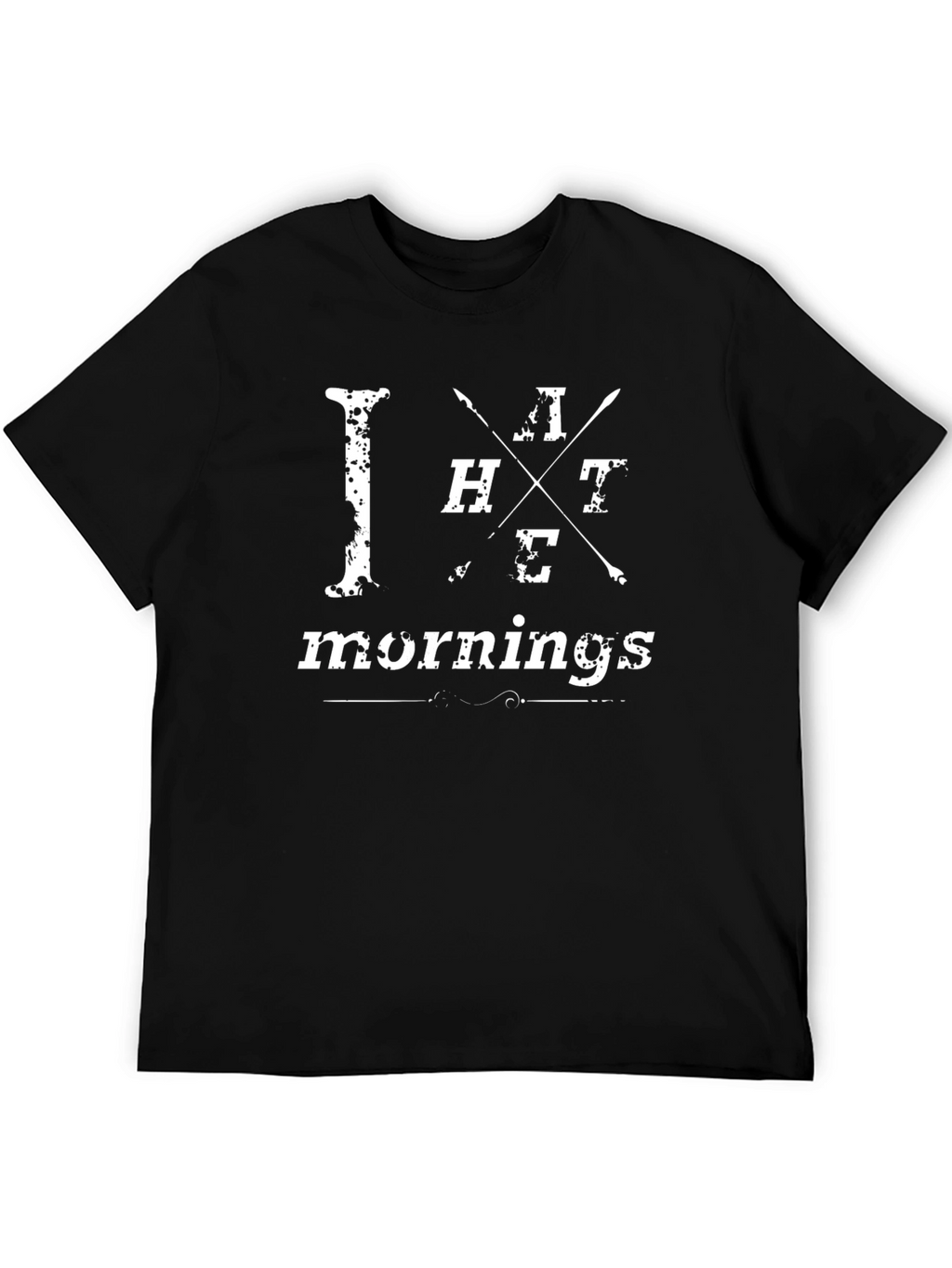 I Hate Mornings Graphic T-Shirt - Black Cotton