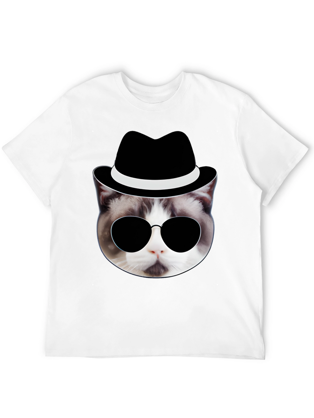 Cool Cat in Hat T-Shirt
