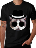 Cool Cat in Hat T-Shirt