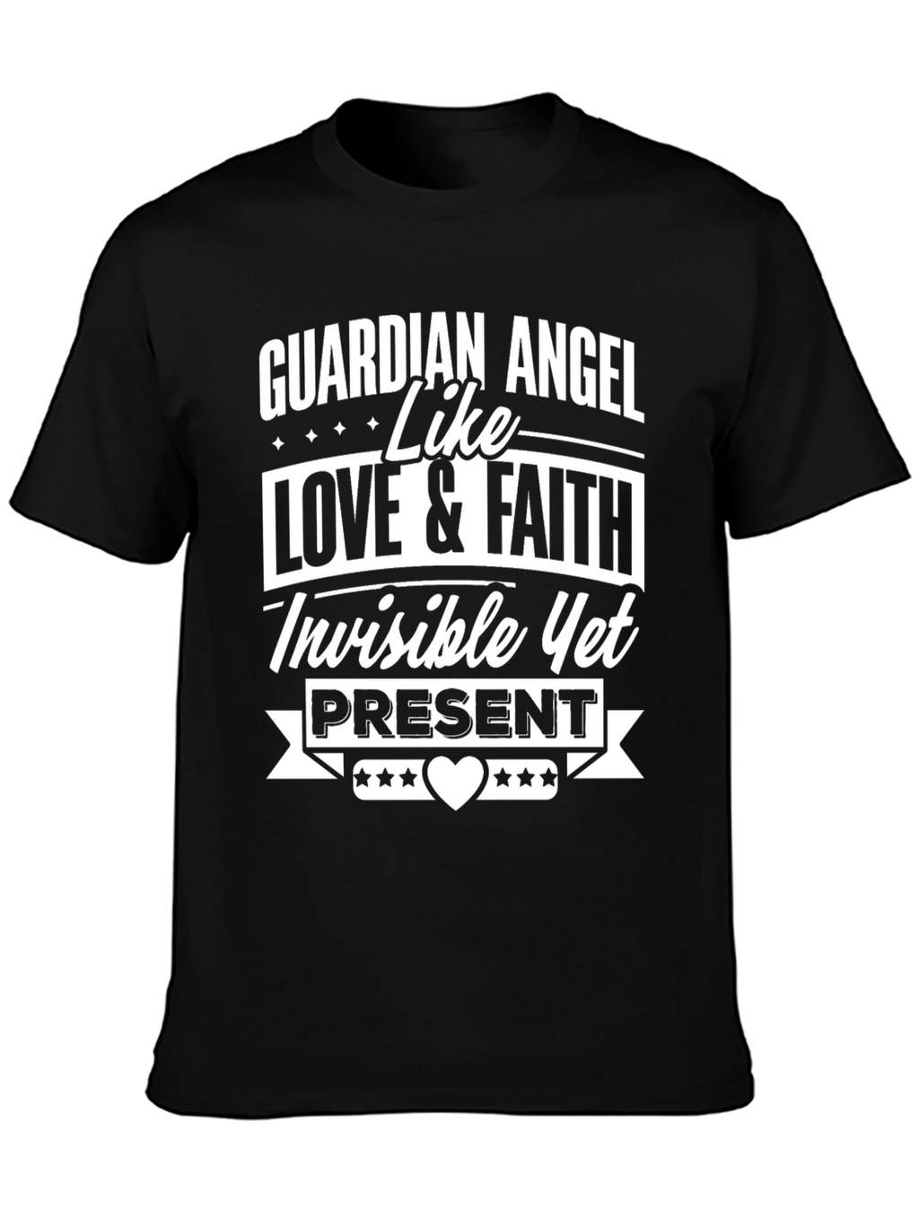 Guardian Angel Love & Faith T-Shirt - Black